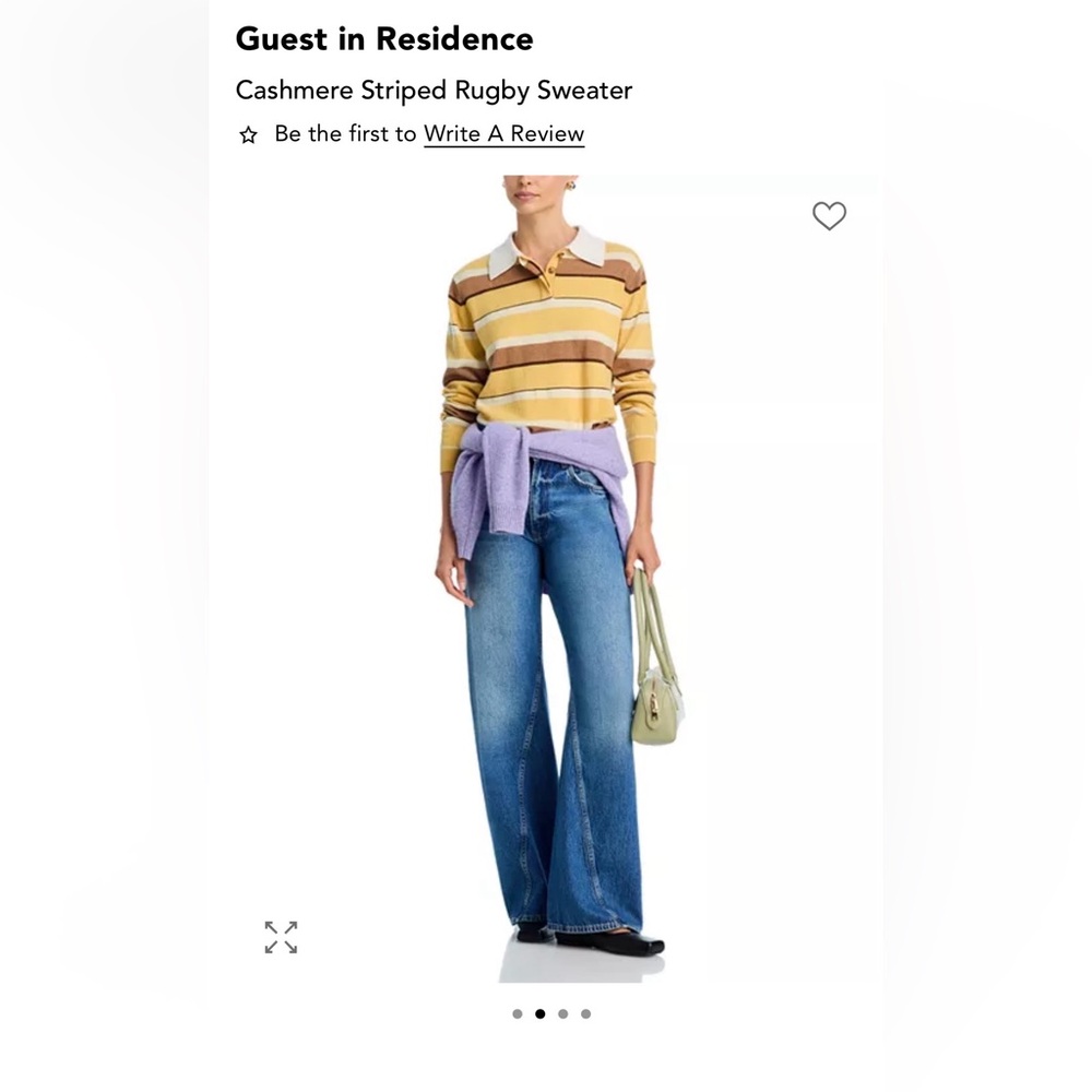 NWT Guest In Residence cashmere Rugby sweater